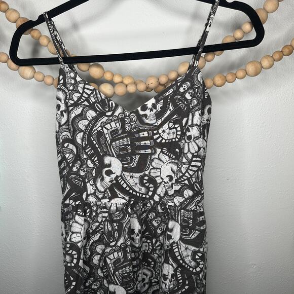 Folter Goth Skull Print Mini Dress - Picture 1 of 5